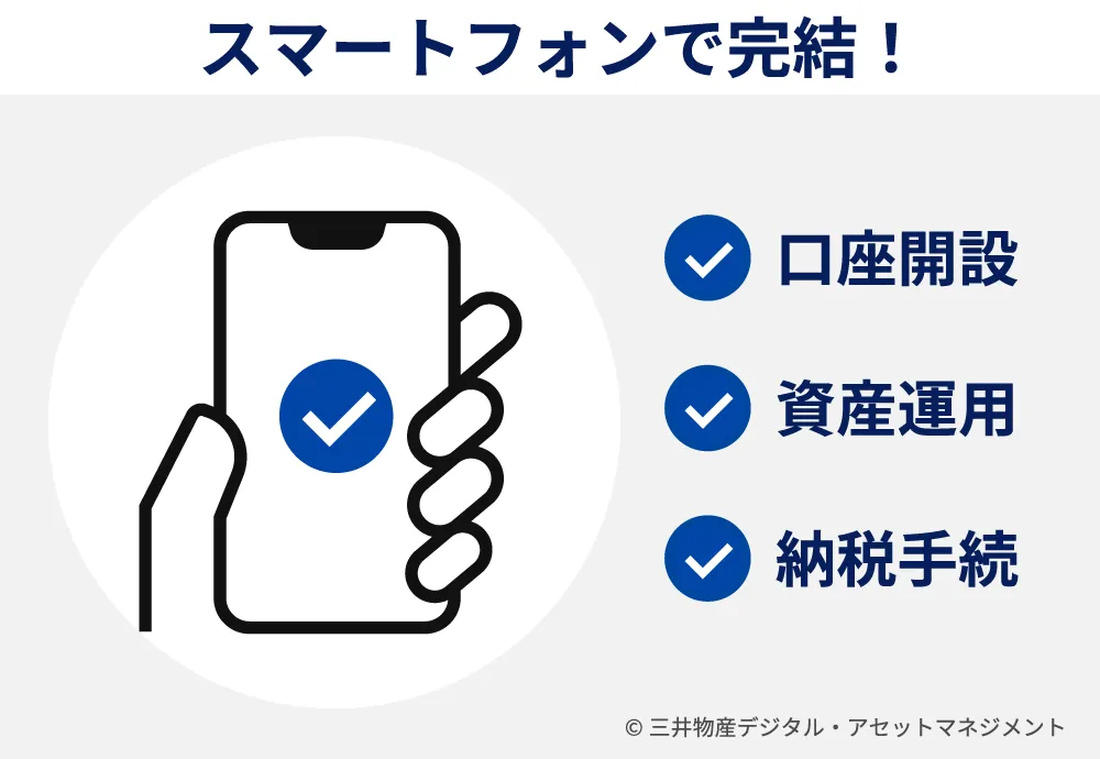 口座開設・資産運用・納税手続までスマートフォンで完結